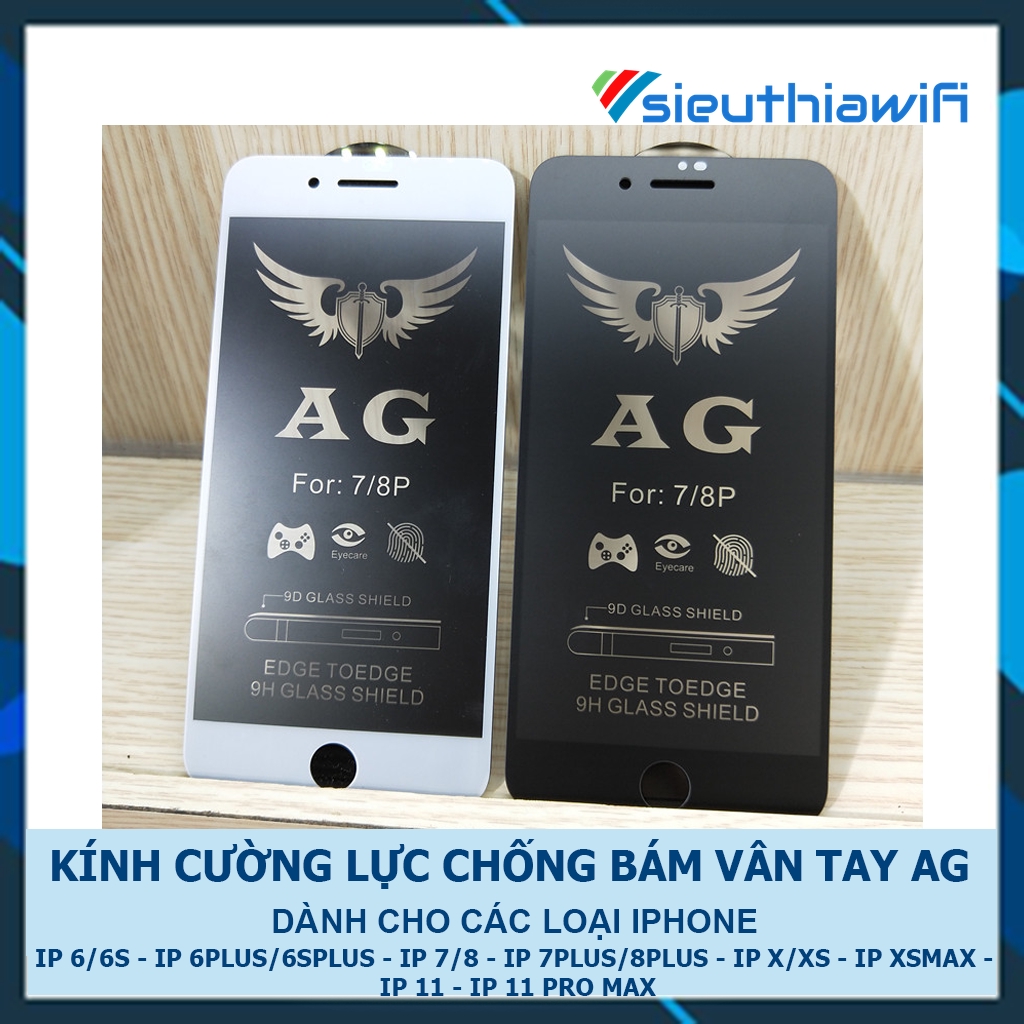 Kính cường lực iphone chống vân tay AG 6/6plus/6s/6splus/7/7plus/8/8plus/x/xr/xs/11/12/pro/max/plus/promax - Awifi C3-4