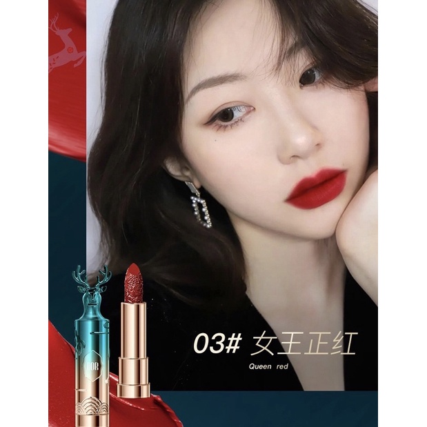 Set 4 thỏi son lì khắc họa tiết Chính Hãng DDR - Chống Thấm Nước Không Chì An Toàn Món Quà Ý Nghĩa Dành Tặng Bạn Gái