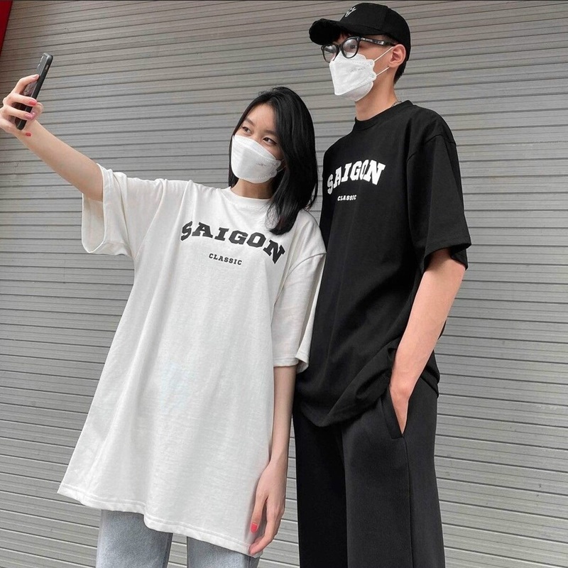 Áo thun tay lỡ Saigon Classic phông thời trang unisex nam nữ oversize form rộng Tee Club