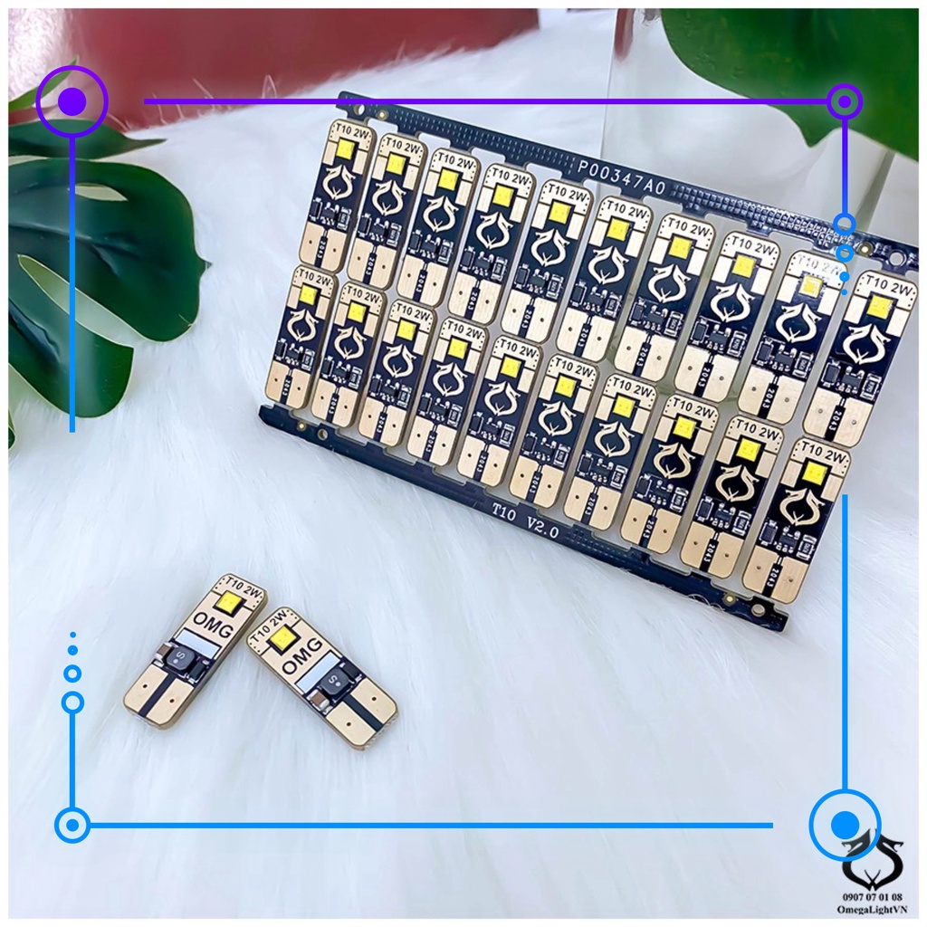 Bóng led T10_OMG thay demi, xinhan, soi bảng số