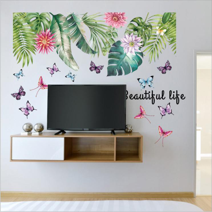 Decal dán tường 3D phong cách Hàn Quốc Beautiful Life - decal giàn hoa đủ màu AmyShop