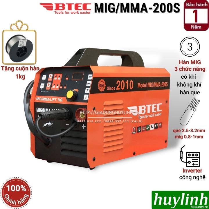 Máy hàn 3 chức năng Btec MIG MMA-200S - Tặng 1 cuộn dây 1kg