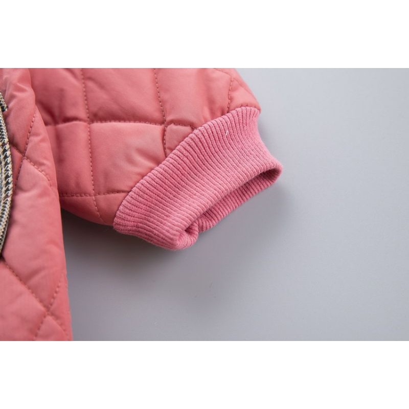 Áo Khoác Phao Thu Đông Unisex Cho Bé , Kiểu Dáng Bomber khóa kéo hai túi đắp