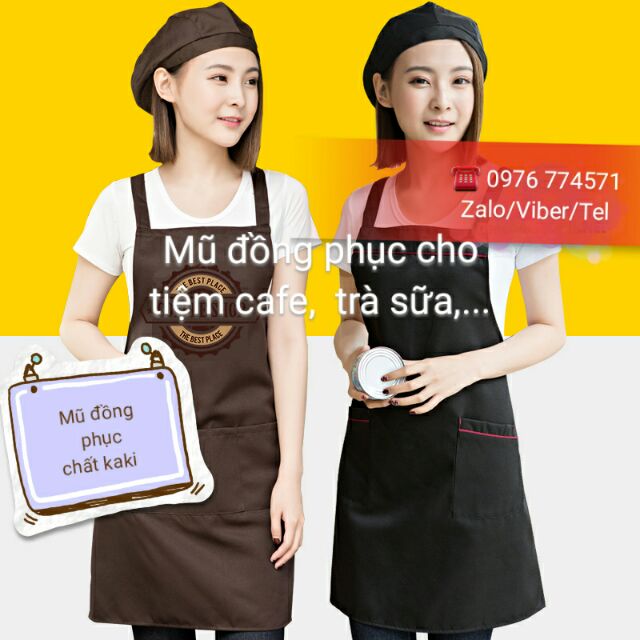 Mũ cho nhân viên quán cafe , trà sữa.... Chất vải Kaki