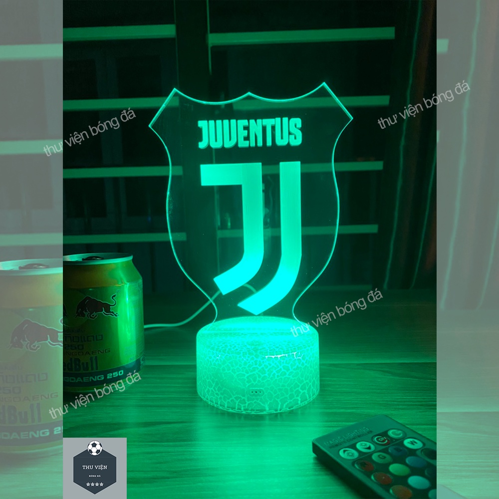 Đèn 3D Juventus, Đèn Ngủ Logo Áo Juventus Có Đế Pha Lê Kèm Điều Khiển Từ Xa – Đồ Bóng Đá