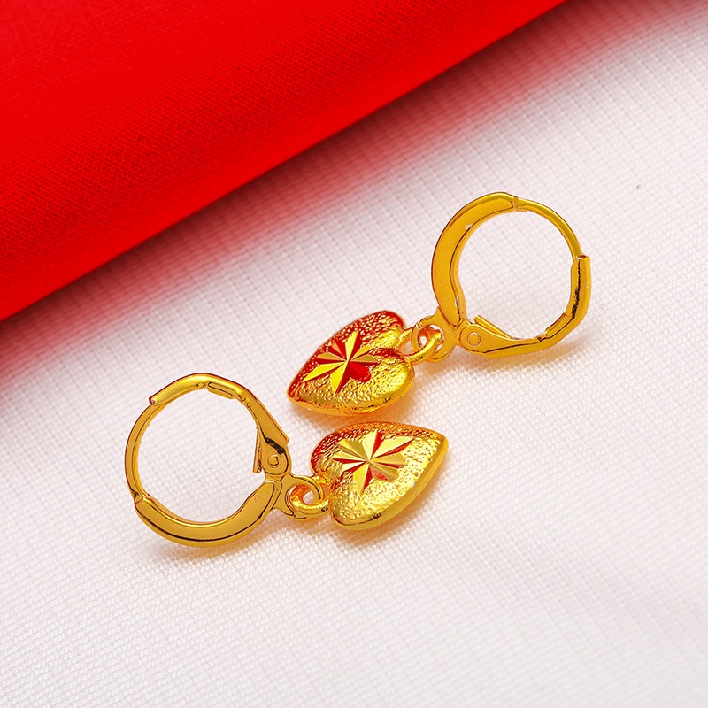 Khuyên Tai Hình Hoa Trái Tim Mạ Vàng Đồng Phong Cách Mới Cho Nữ