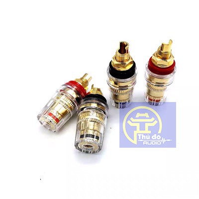 01 cặp Jack cọc loa gim bắp chuối - Cọc đấu loa 4mm Bằng Đồng Cao Cấp.