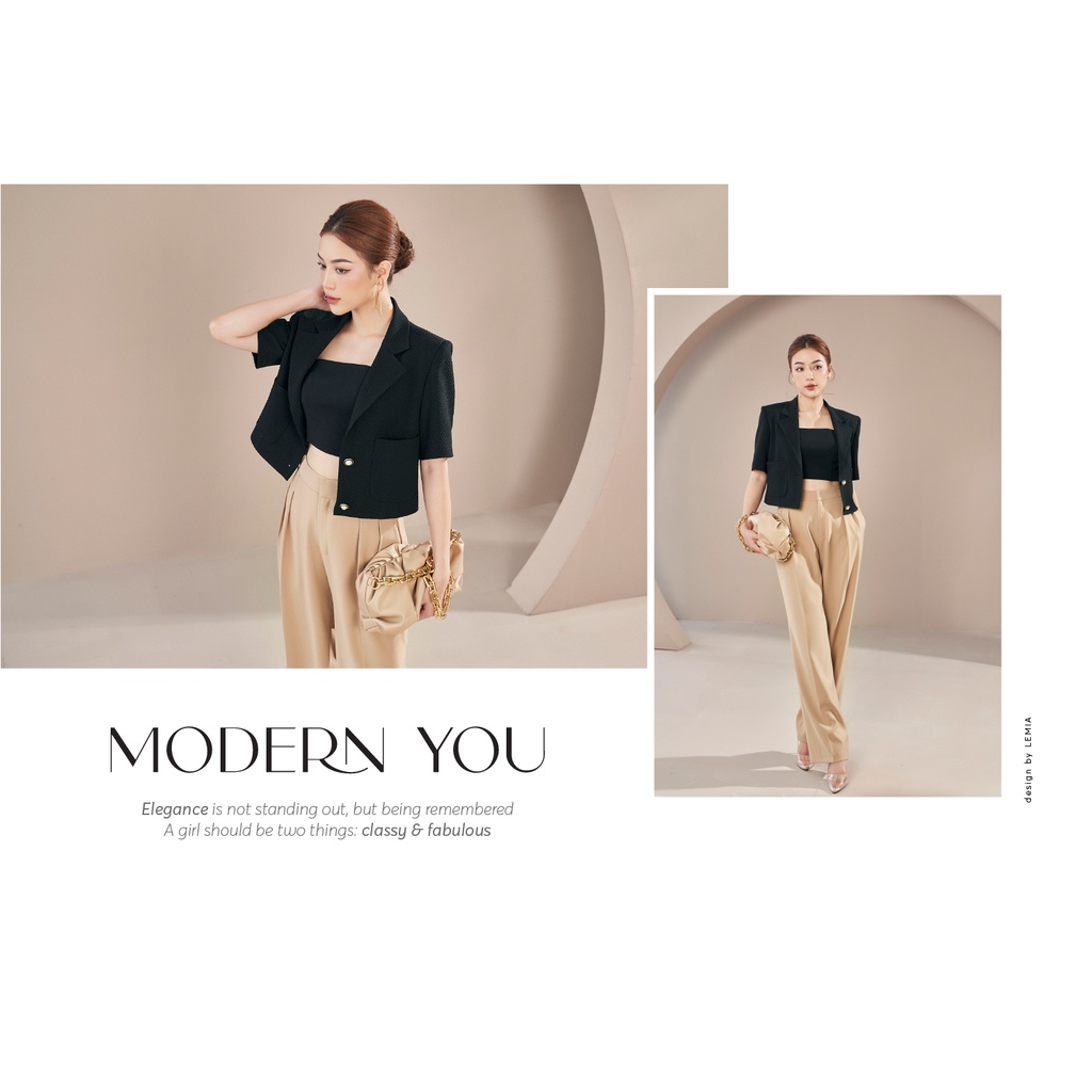 Áo Vest Blazer Cộc Tay Thời Trang Hai Khuy Thiết Kế Đặc Biệt By LEMIA Design - 22AV032