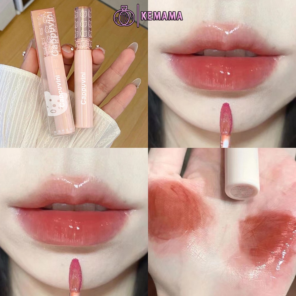 Son kem bóng Cappuvini mềm mịn khó trôi dưỡng ẩm màu cam hồng đỏ nude nội địa trung đi chơi đi học moccomestic SON02