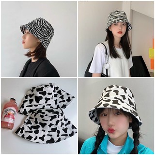 Mũ bucket bò sữa , vằn❤️ Nón vành tròn hoạ tiết trắng đen phong cách Ulzzang form unisex nam nữ - BK01