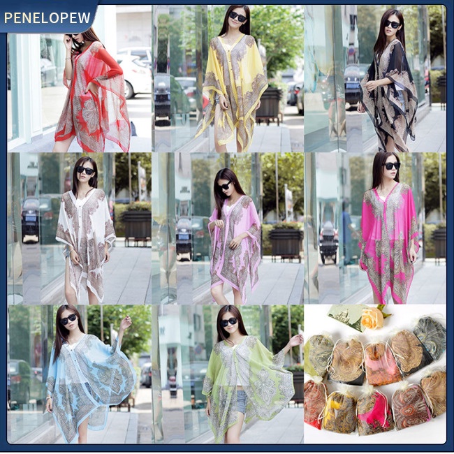 Khăn Choàng Chiffon Chống Nắng Thời Trang Đi Biển Mùa Hè Cho Nữ