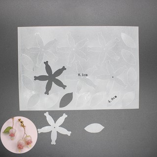 Bộ hoa lá linh lan 5 cánh nhựa co nhiệt plastic shrink cắt sẵn làm thủ công handmade diy