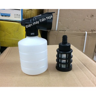 Combo Bình tạo bọt tuyết rửa xe + chõ lọc nước máy rửa xe ( gia đình)