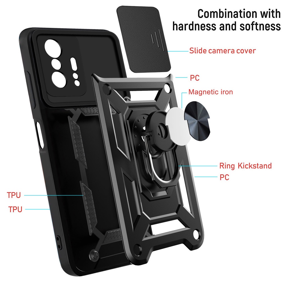 Ốp Điện Thoại Cứng Có Nắp Trượt Bảo Vệ Camera Cho Xiaomi 12T Pro 12T 11T Pro Redmi 9T 10 Mix 4 Note 9 9S Poco M3