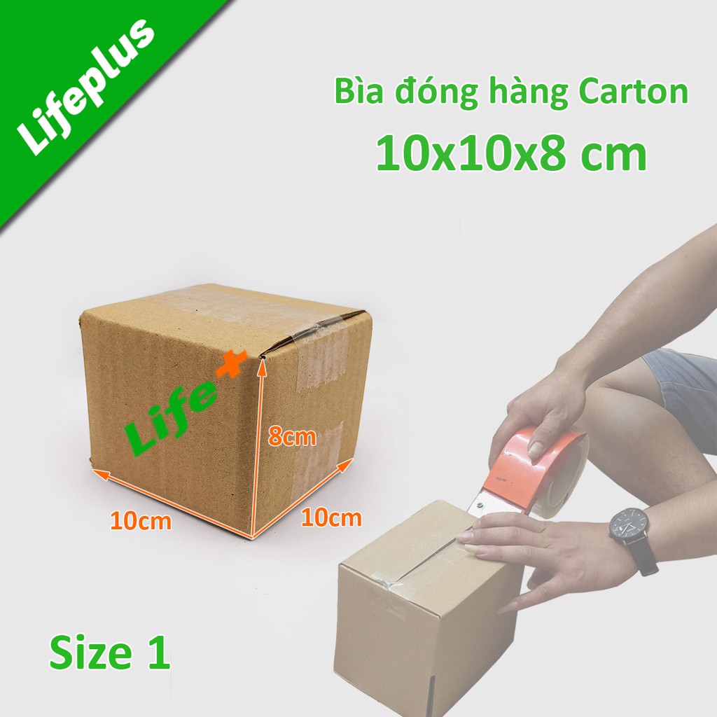 Combo 20 hộp bìa carton đóng hàng sz 1 , bìa trơn, dày cứng cáp 10x10x8cm