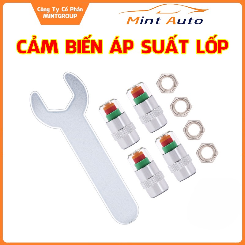 Cảm biến áp suất lốp theo màu bằng thép không rỉ nhỏ gọn tiện lợi -TC AUTO