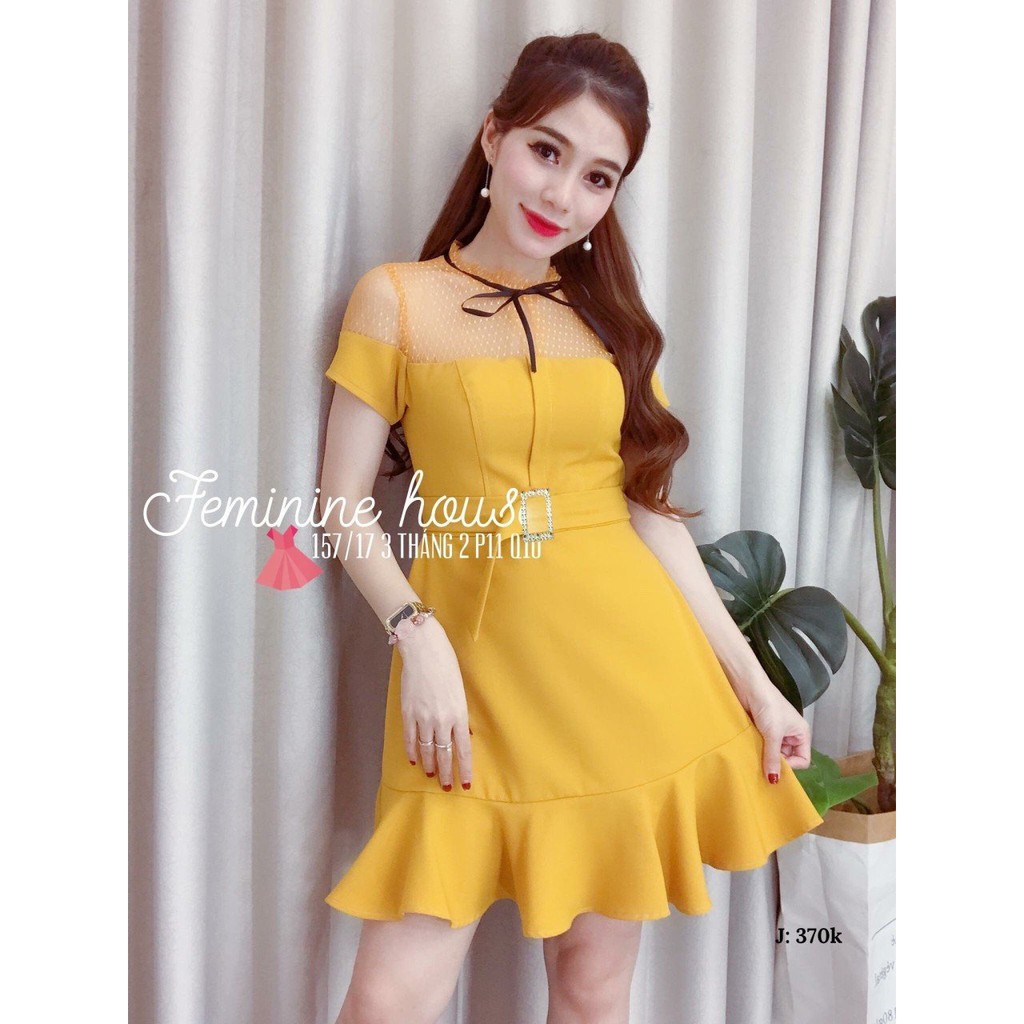 Đầm Đuôi Cá, Đầm Ôm, Đầm Đuôi Cá Phối Ren Bi Sang Chảnh