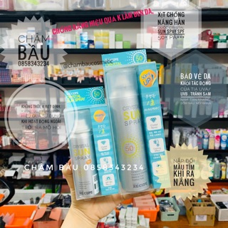 Xịt chống nắng recipe crystal sun spray spf50+ pa+++