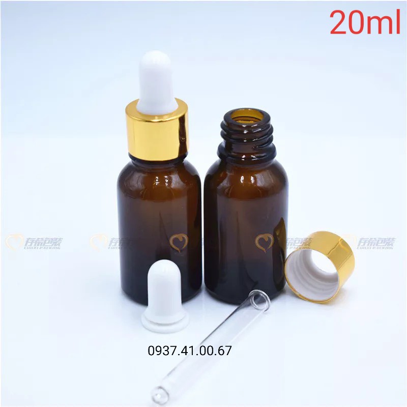 [VỎ CHAI 20ML] Nâu Tinh Dầu,Mỹ Phẩm