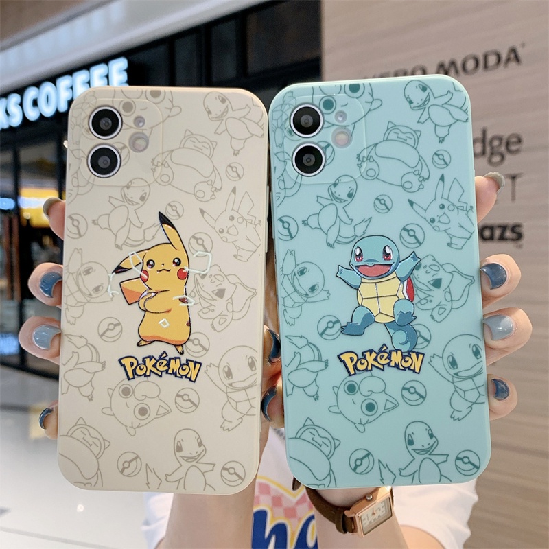 Ốp Điện Thoại TPU Silicon Hình Vuông Họa Tiết Hoạt Hình Cho iPhone 13 12 11 Pro Max XS Max XR X 8 7 Plus