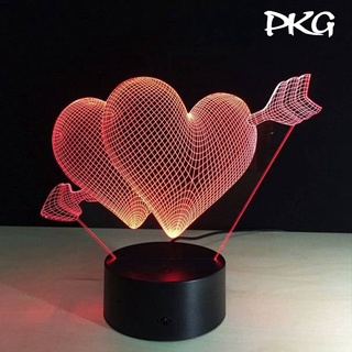 Đèn Ngủ Led 3D Hình Mũi Tên Tình Ái Quà Tặng Yêu Thương nháy sáng 16 màu