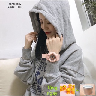 [Tặng ngay Emoji & box] Đồng hồ thể thao shhors unisex màu hồng phấn - đồng hồ điện tử nữ chống nước đi mưa