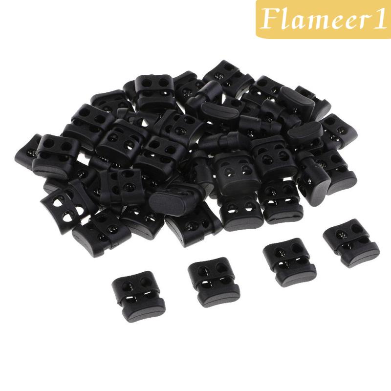 1 [flameer1] 50 Cái Khóa Dây Nhựa Hai Lỗ Cho Túi Dây Giày