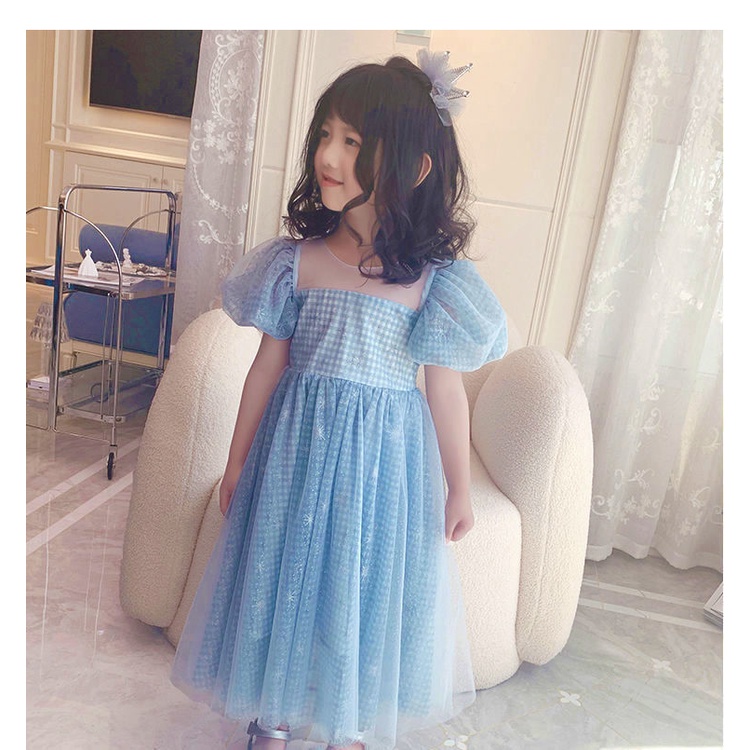 Đầm Công Chúa Đính Nơ Màu Xanh Dương / Hồng Xinh Xắn Thời Trang Theo Phong Cách Hàn Quốc Cho Bé