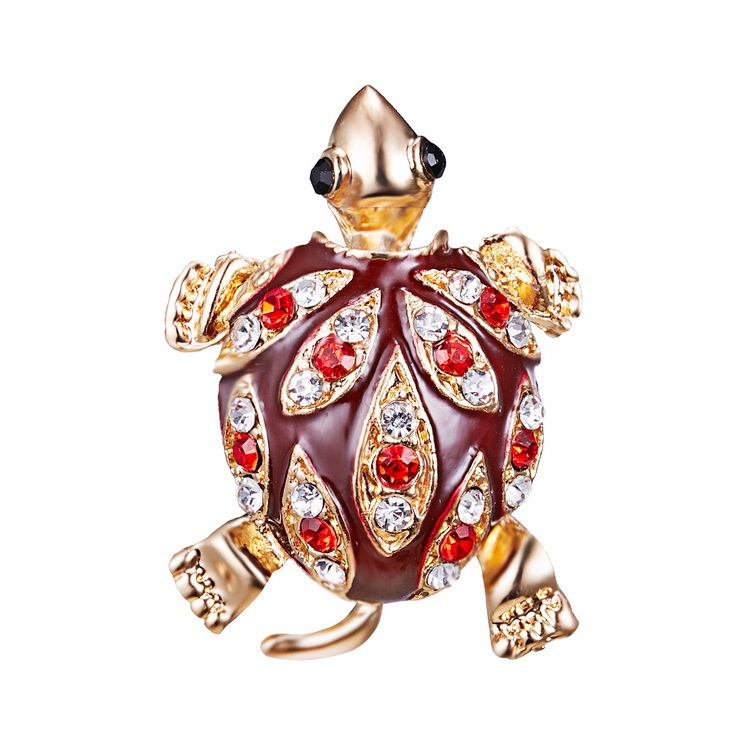 Trâm cài áo hình chú rùa đính đá dễ thương