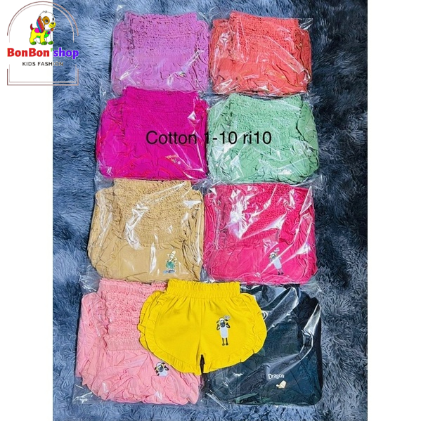 quần đùi cotton cho bé gái siêu mềm dáng đáng yêu