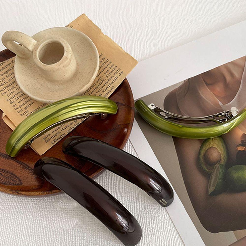 IVORY Kẹp Tóc Nhựa Họa Tiết Kẻ Sọc Màu Sắc Thanh Lịch Cho Nữ