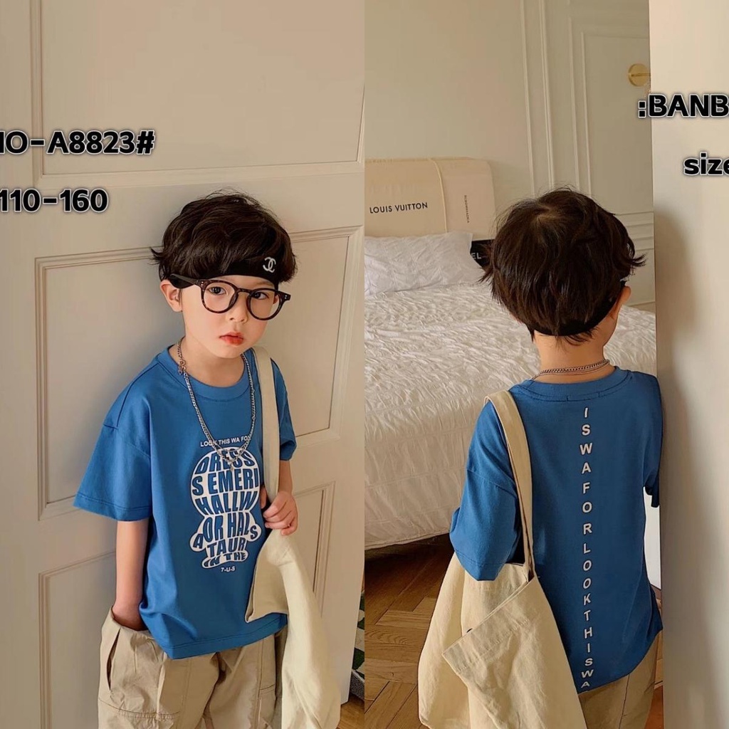 Áo thun bé trai size đại Banbino 18kg-45kg áo cộc tay cho bé cao cấp chất thun cao cấp co giãn thoải mái thời trang qate