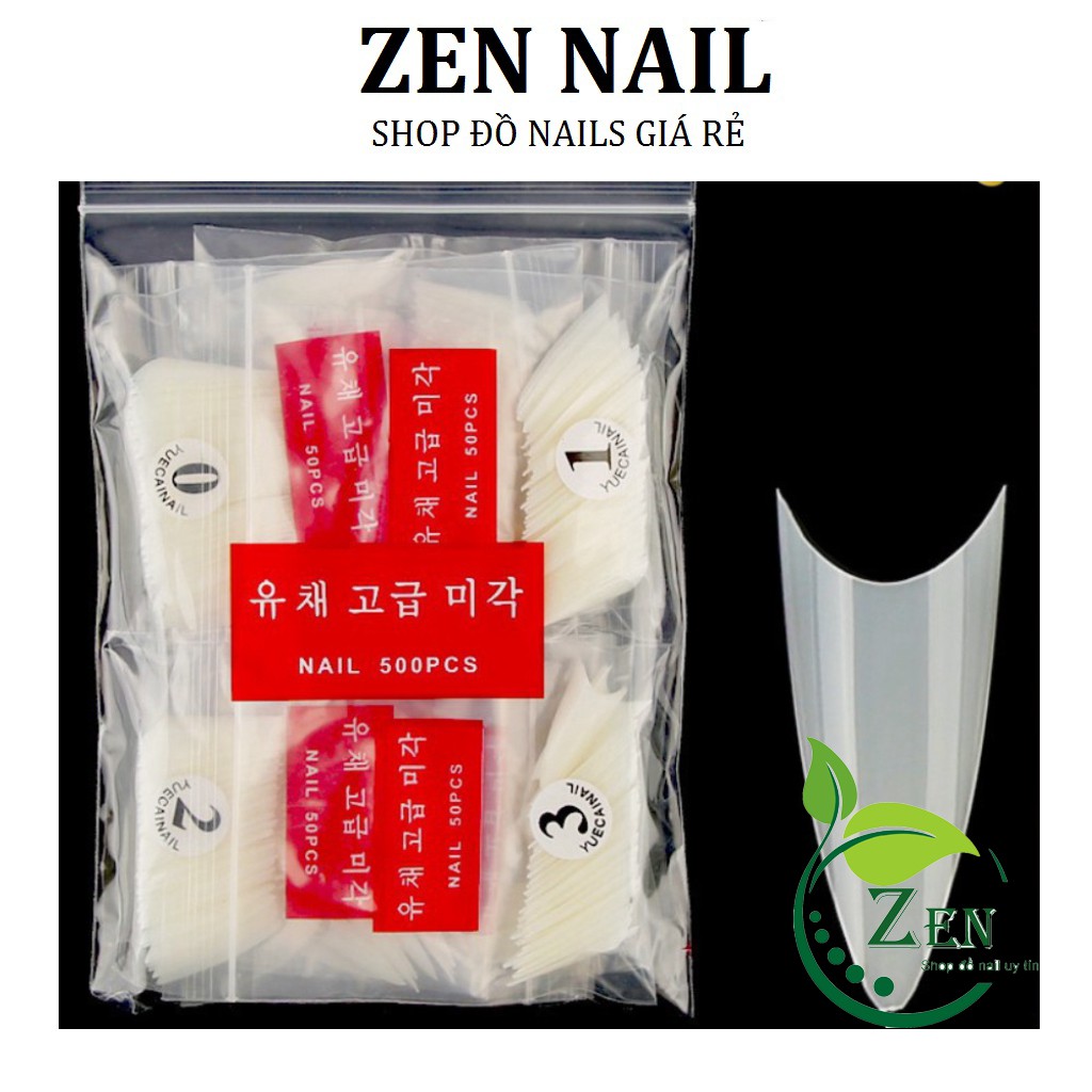 Móng nối, Móng tip nhọn hàn quốc - Túi đủ size từ 0-9(500 móng)