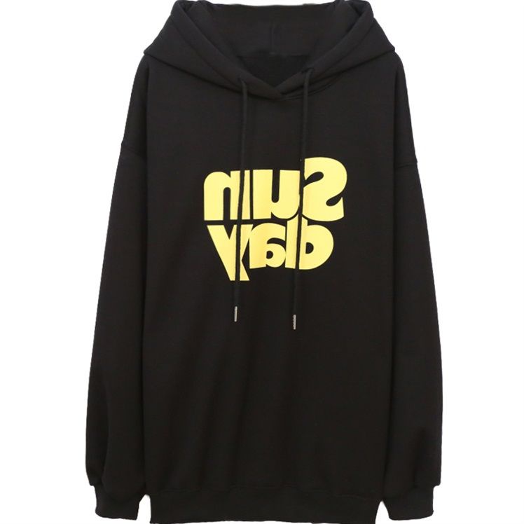 Áo Hoodie lót nhung form rộng phong cách Hàn Quốc cho nữ