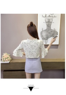 Áo sơ mi cổ nơ tay loe