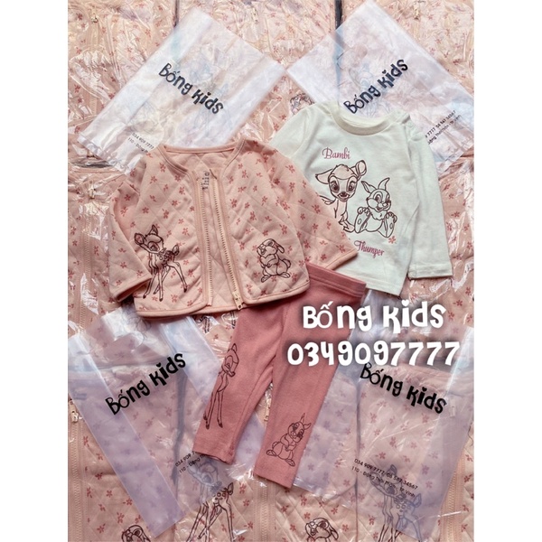 Bộ 3 Món Bé Gái Nai Bambi Hồng Cam PR