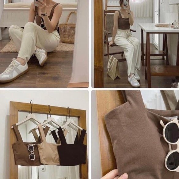 Áo hai dây quai bản to Có Mút ngực Siêu Mịn Mát Phối Đồ Cực Cá Tính