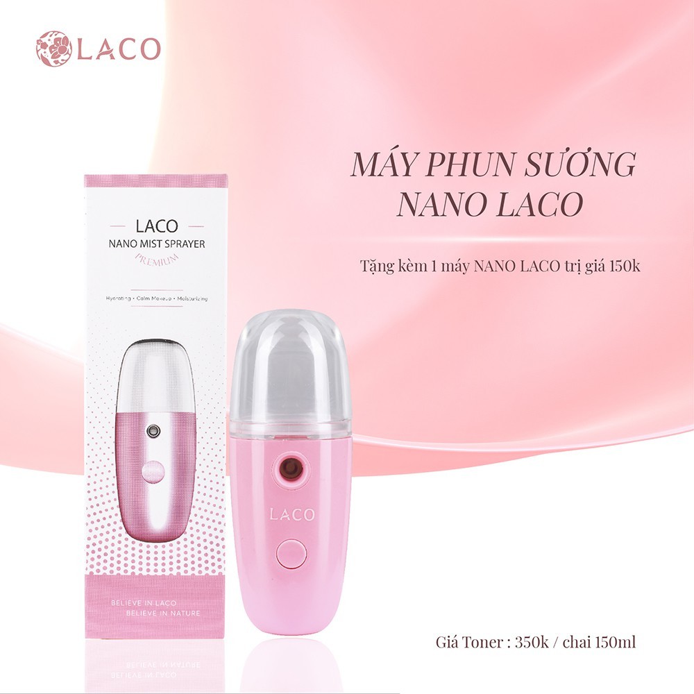 LACO DNA TONER nước hoa hồng trắng da, se khít lỗ chân lông (Tặng máy phun sương Nano)