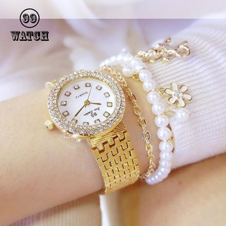💥CHỐNG NƯỚC💥 Đồng hồ nữ Bee Sister dây thép cao cấp mặt đính đá cườm sang chảnh quý phái