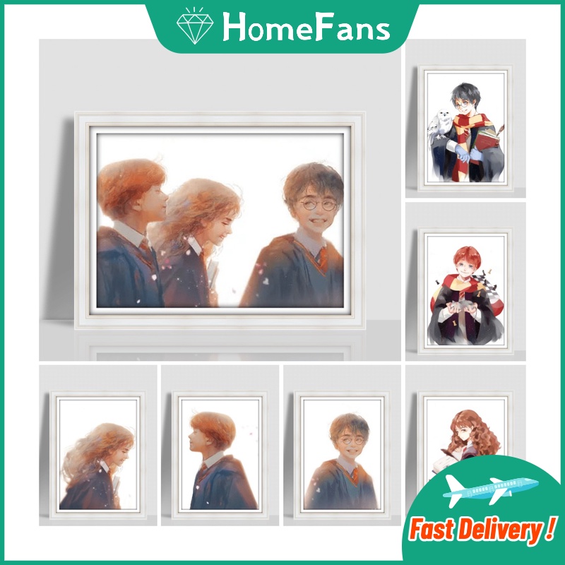 Bộ Tranh Đính Đá 5D Tự Làm Hình Harry Potter 30x40cm/40x50cm Trang Trí Nhà Cửa