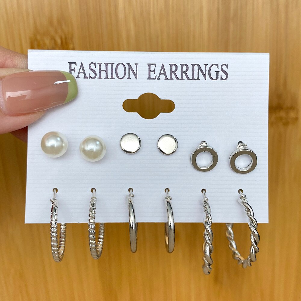 Set khuyên tai bạc đính đá thời trang cho nữ tùy chọn số lượng