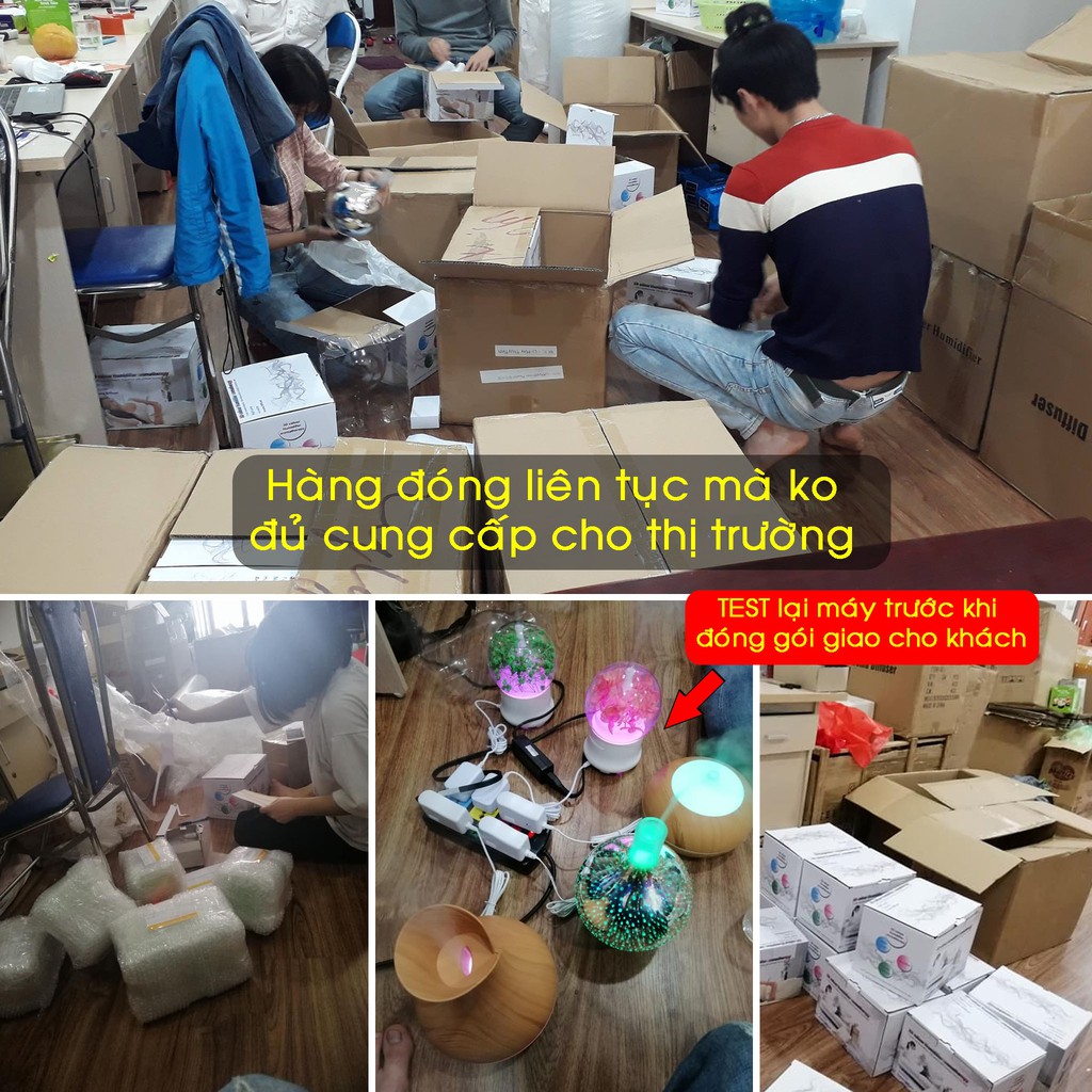 Máy Khuếch Tán Tinh Dầu Siêu Âm Loại Lớn Kèm Sạc Adapter