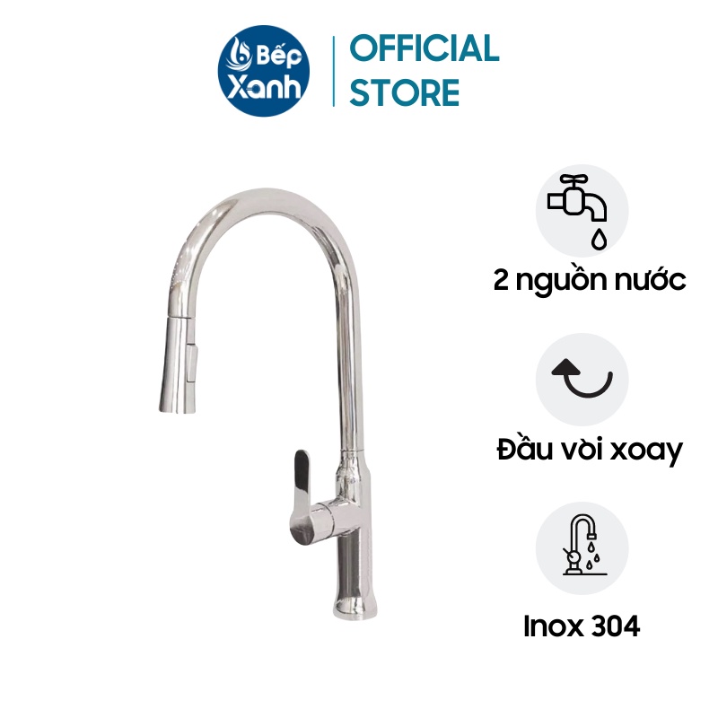 [FREESHIP HCM] Vòi Rửa Chén Eurogold EUF117BR - Inox 304 - Xoay 360 Độ