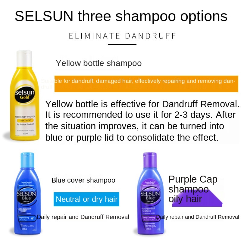 Dầu gội đầu Selsun chứa axit amino chống gàu kiềm dầu hiệu quả 200ml