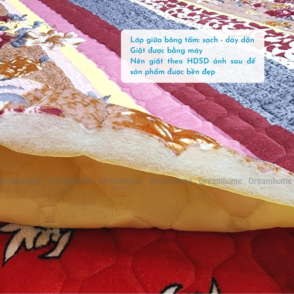 Thảm trải giường nỉ nhung giữ nhiệt ấm áp, thảm trải sàn đủ size nệm Dreamhome