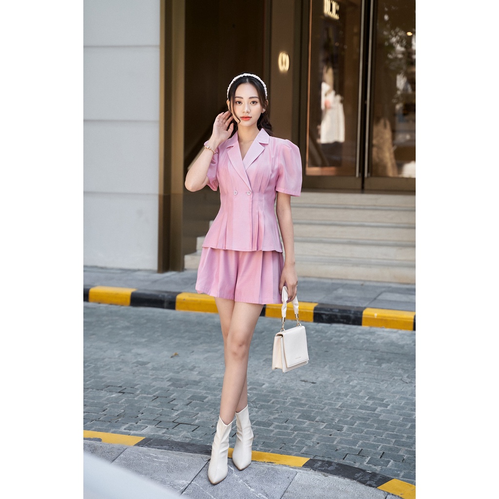 Ceci Cela - Set Áo Short Nữ Tính Mari Tay Phồng