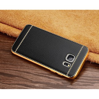ỐP S7, S7 EDGE VIỀN VÀNG LƯNG VÂN DA