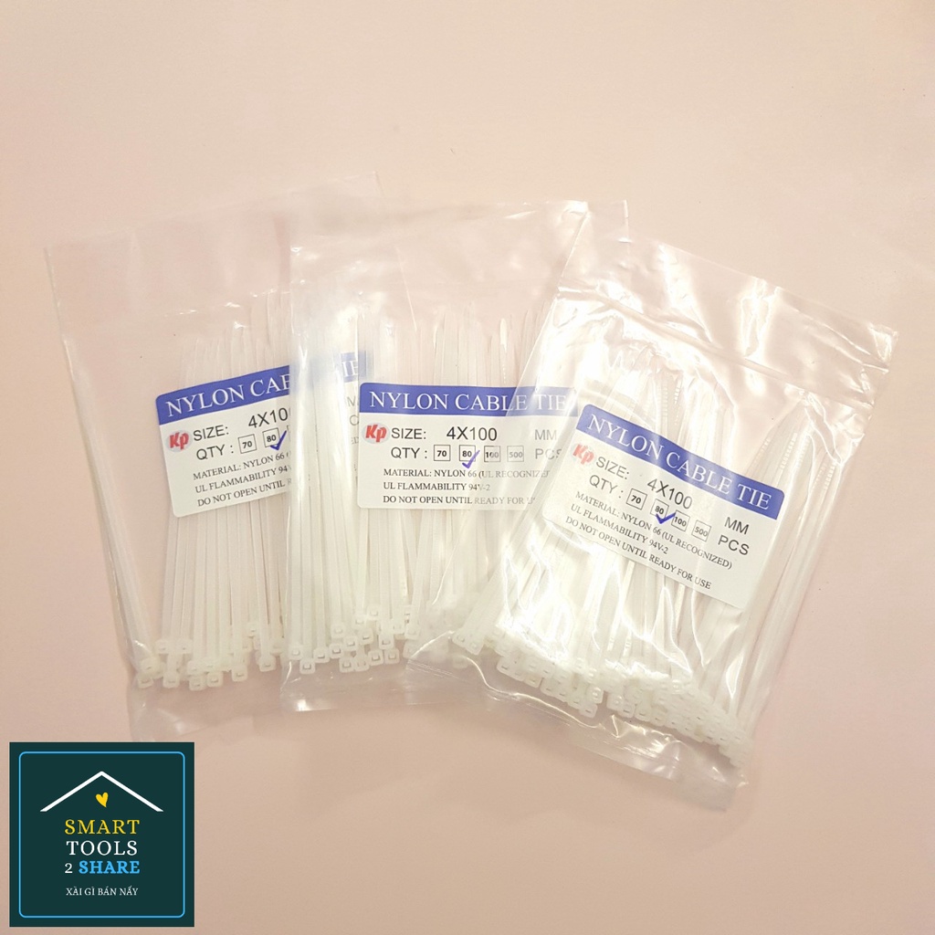 Dây Rút Nhựa, Dây Thít Trắng/ Đen 10cm, 15cm, 25cm, 30cm