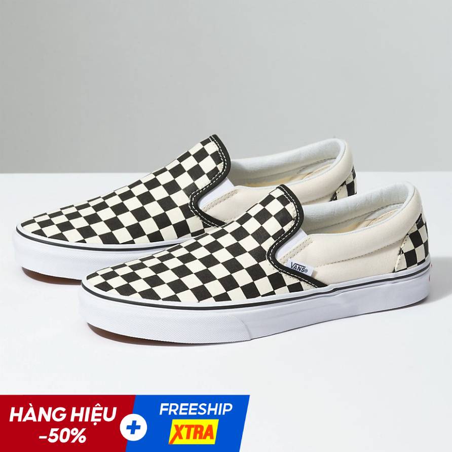 Giày Nam 𝐕𝐀𝐍𝐒 Caro Lười Viền Trắng - Giày Thể Thao Nam 2021 | BigBuy360 - bigbuy360.vn