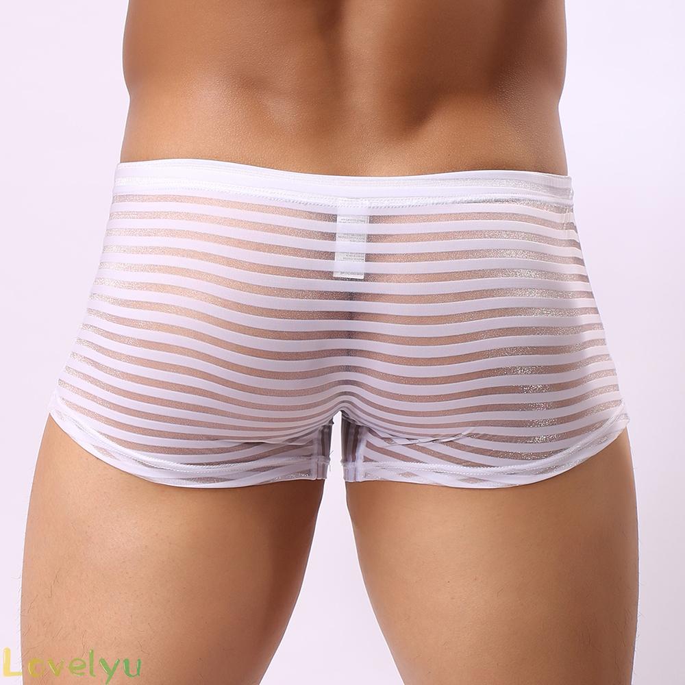 [ FAST SHIPPING ]Underwear Briefs Casual Sexy Shorts Striped Swimwear Trunks Underpants